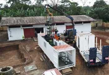 The containerised pilot plant incorporates Multotec equipment including screen panels, cyclone rig and spiral rig.