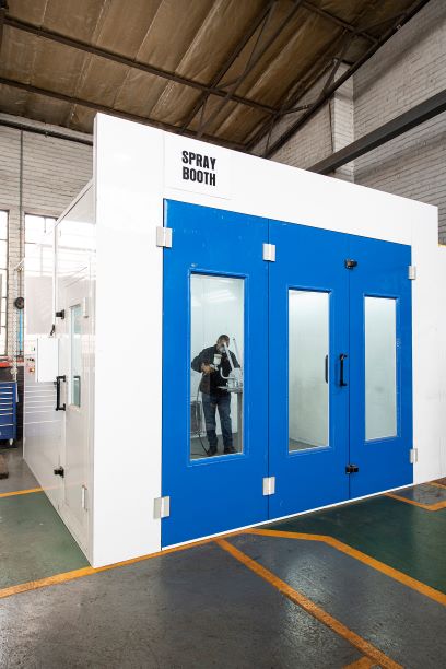 The spray booth has doubled MATO’s capacity to finish refurbished items.